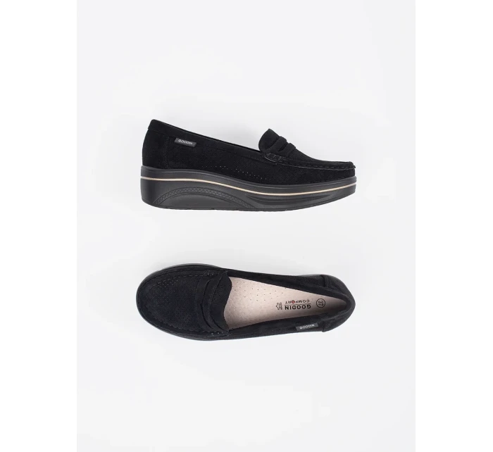 Trendy  mokasíny dámské černé platforma