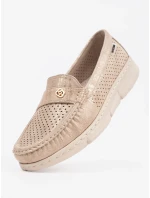 Praktické mokasíny dámské hnědé bez podpatku Praktické mokasíny dámské hnědé bez podpatku