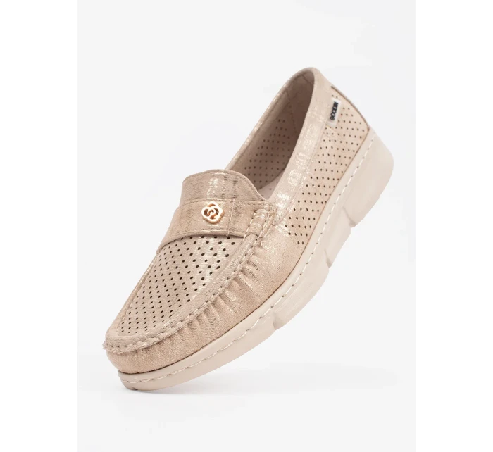 Praktické mokasíny dámské hnědé bez podpatku Praktické mokasíny dámské hnědé bez podpatku