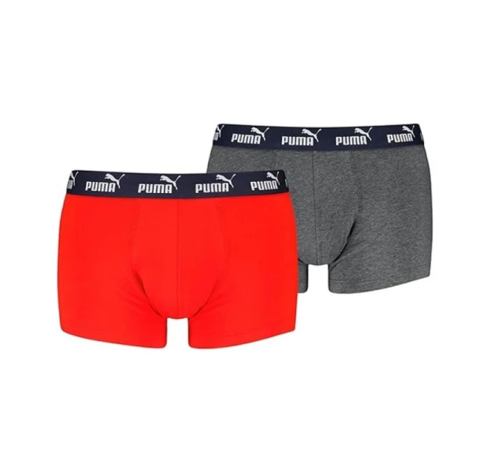 Pánské boxerky Puma 2-Pack červená šedá pohodlná bavlna Pánské boxerky Puma 2-Pack červená šedá pohodlná bavlna