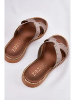 Zazoo 40326 Dámské sandály s ozdobnými výřezy tmavě béžové Zazoo 40326 Dámské sandály s ozdobnými výřezy tmavě béžové