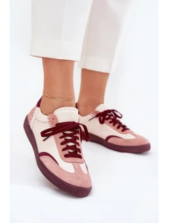 Dámské Kožené Tenisky model 21703133 Béžové - Zazoo