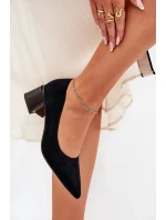 Dámské semišové lodičky s špičatou špičkou Vinceza – černé Dámské semišové lodičky s špičatou špičkou Vinceza – černé