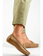 Dámské boty Mokasíny B-3215 Tmavě béžová - Gelteo