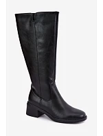 Kozačky na podpatku na zip model 232095 Step in style Kozačky na podpatku na zip model 232095 Step in style