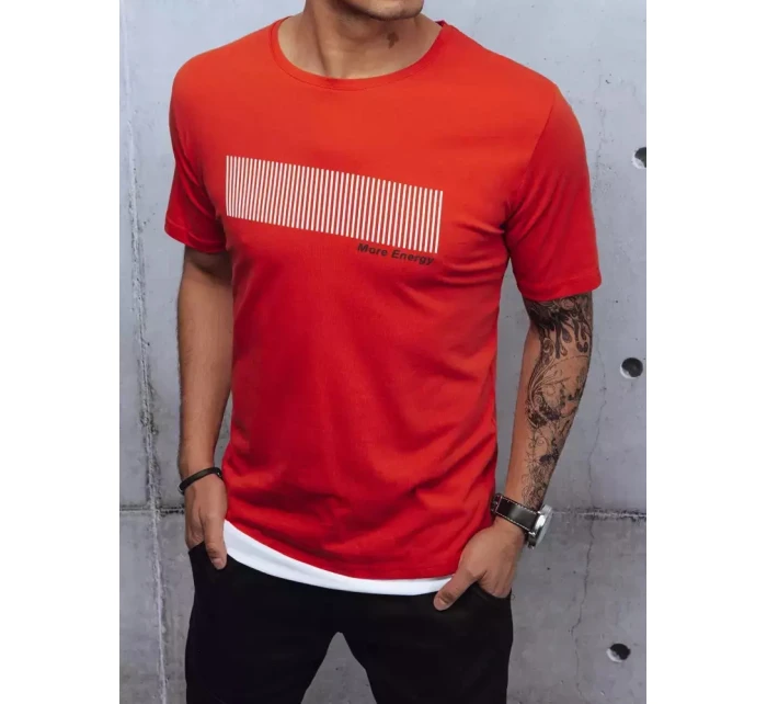 Pánské tričko s potiskem červené FashionStreet RX4651z