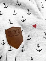 Světle šedá vzorovaná dámská mikina model 21310478 - 6&8 Fashion