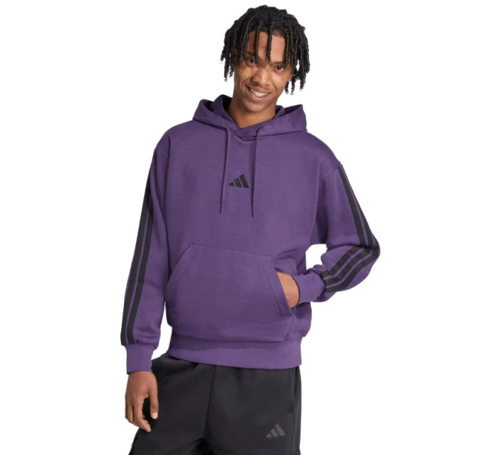 Pánská mikina adidas Essentials 3-Stripes Fleece fialová JX0740 pánská Pánská mikina adidas Essentials 3-Stripes Fleece fialová JX0740 pánská