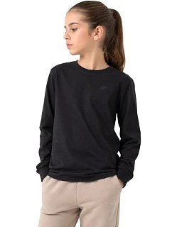 Dívčí tričko s dlouhým rukávem 4F F460 deep black 4FJWMM00TLONF460 20S