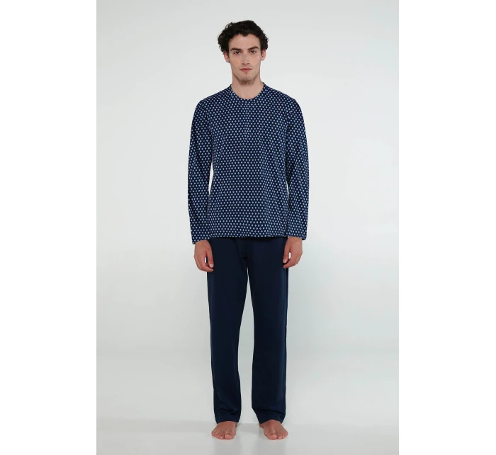 Bavlněné pánské pyžamo se zadní kapsou model 20683343 - Vamp