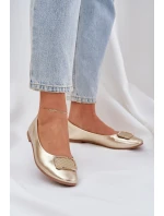 Eko kožené baleríny s ozdobou zlaté model 21684312 - Boto