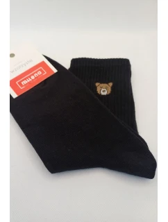 Dámské ponožky s medvídkem – černé