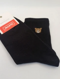 Dámské ponožky s medvídkem – černé