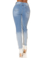Sexy džíny pro maminky s vysokým pasem v ombré vzhledu