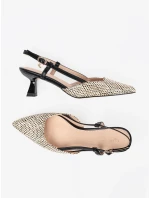 Jedinečné  lodičky dámské černé na širokém podpatku