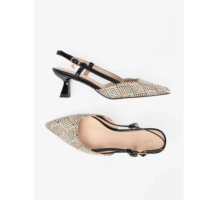 Jedinečné  lodičky dámské černé na širokém podpatku