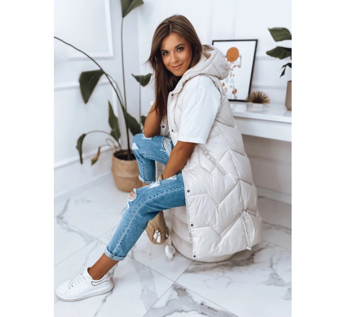 Dámská vesta LARIS ecru FashionStreet TY2835 Dámská vesta LARIS ecru FashionStreet TY2835