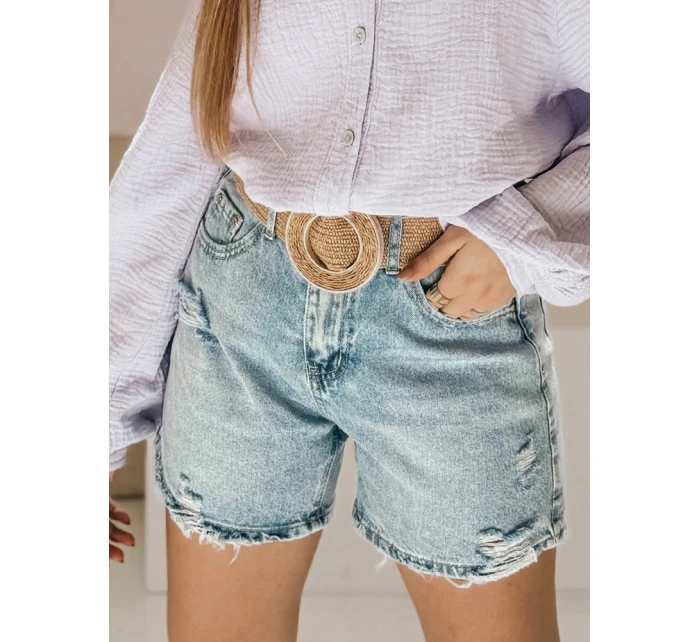 Dámské džínové šortky s páskem HOT SUMMER blue FashionStreet SY0485 Dámské džínové šortky s páskem HOT SUMMER blue FashionStreet SY0485