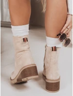 Dámské semišové šněrovací boty béžové FashionStreet ZY1235