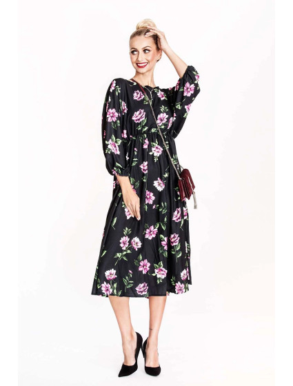 dámské květované šaty s kulatým výstřihem model 19514325 - Ann Gissy