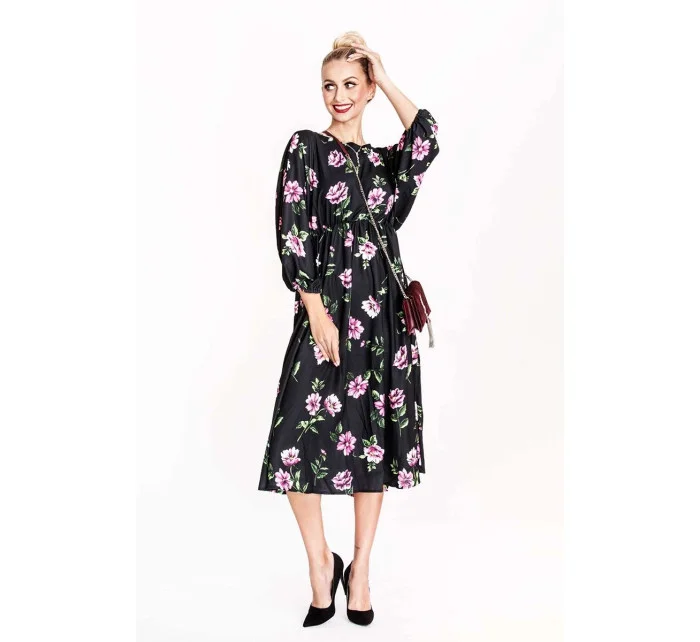 dámské květované šaty s kulatým výstřihem model 19514325 - Ann Gissy