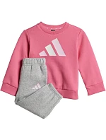 Dětské tepláky Adidas Essentials růžové a šedé JY0303