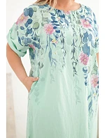 Dámské viskózové šaty Plus Size s krátkým rukávem a rozparky po model 22092334 - K-Fashion