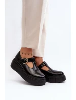 Moderní Polobotky na Masivní Platformě Černé model 21646958 - Zazoo