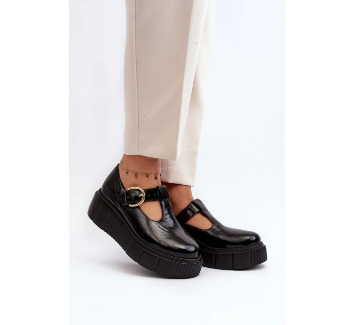 Moderní Polobotky na Masivní Platformě Černé model 21646958 - Zazoo