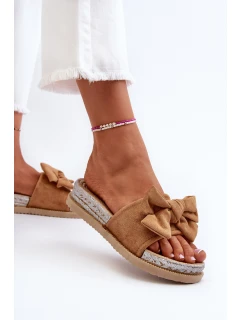 Dámské žabky na platformě s mašlí Camel model 21653345 - Boto