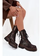 Dámské Kožené Workery Work Shoes  Zlato model 21725128 - Maciejka