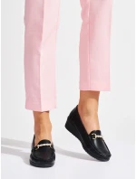 Trendy  mokasíny dámské černé na klínku