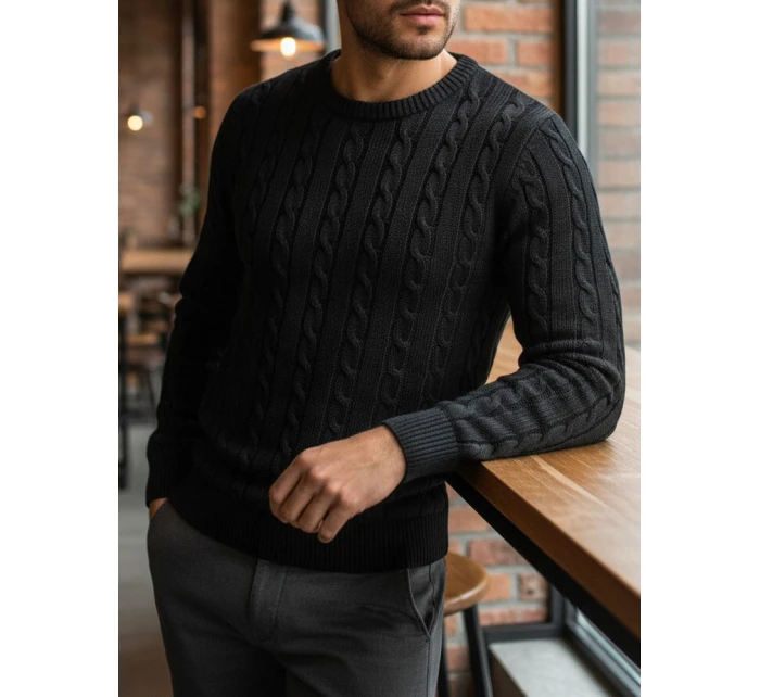 Pánský černý svetr FashionStreet WX1880