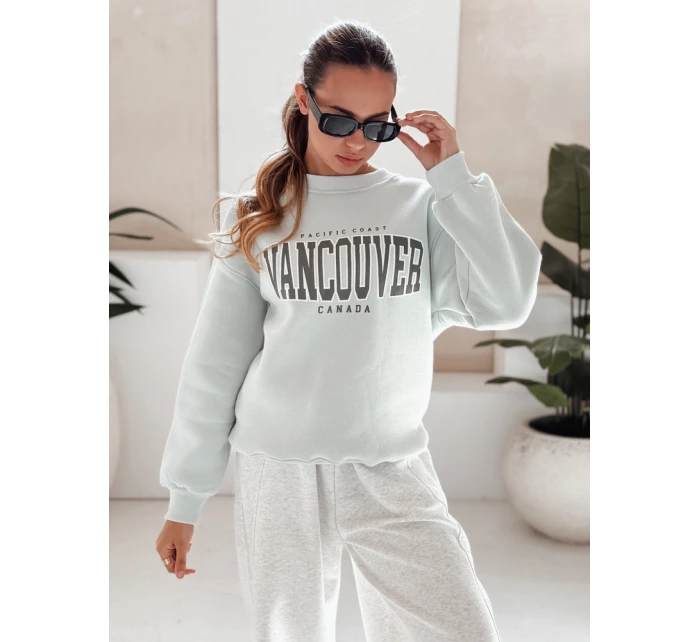 Dámská mikina bez kapuce VANCOUVER mint FashionStreet BY1226
