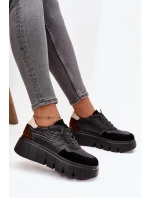 Dámské sportovní tenisky na platformě model 21708501 Černé - VINCEZA