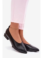 Kožené baleríny na nízkém podpatku Černé model 22133218 - Boto