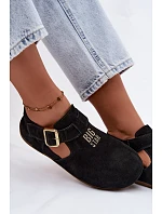 Dámské sandály z přírodního semiše Big Star model 22178980 Černé - Big Star Shoes Dámské sandály z přírodního semiše Big Star model 22178980 Černé - Big Star Shoes
