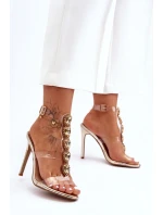 Vysoké Sandály Přezky D&A Zlaté Vysoké Sandály Přezky D&A Zlaté