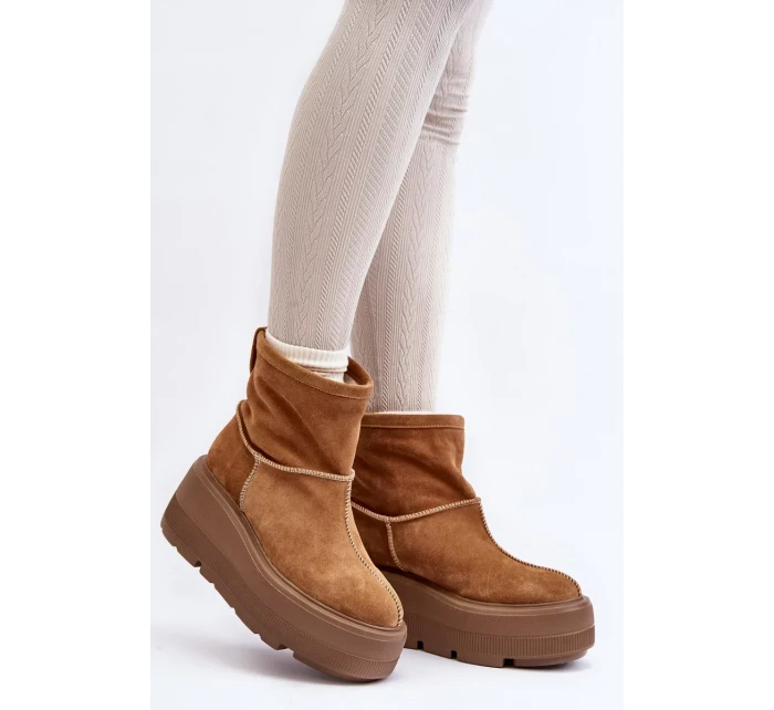 Kožené dámské boty na masivní podrážce Camel Zazoo Kožené dámské boty na masivní podrážce Camel Zazoo