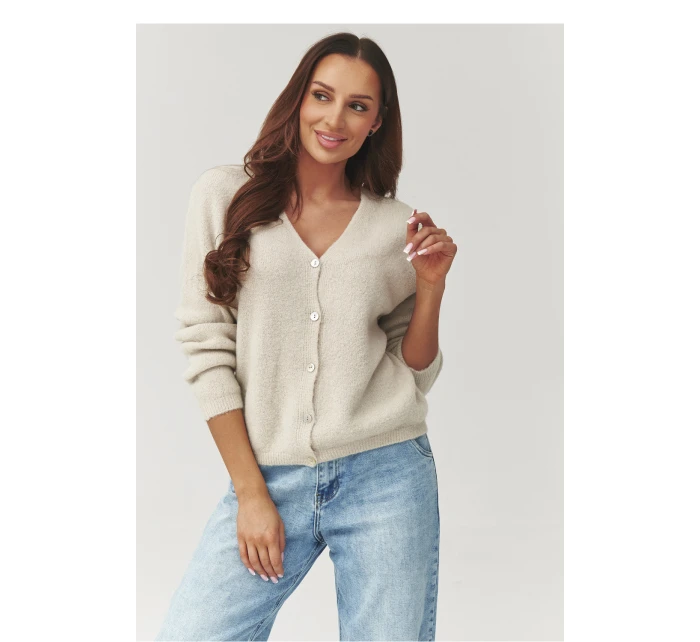Svetr na zapínání  model 223258 Makadamia