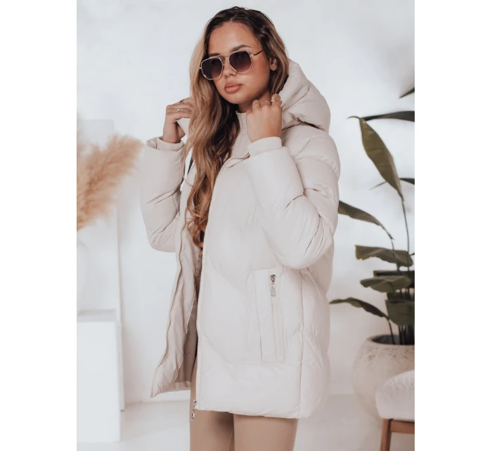 Dámská zimní bunda SALVONA světle béžová prošívaná FashionStreet TY5004