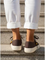 Dámské tenisky tenisky s ozdobnými korálky hnědé ZY1403 Dámské tenisky tenisky s ozdobnými korálky hnědé ZY1403