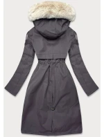 Grafitovo-ecru-grafitová dámská bavlněná zimní bunda (fm03-f11) Grafitovo-ecru-grafitová dámská bavlněná zimní bunda (fm03-f11)