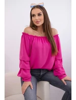 Španělská halenka s ozdobnými rukávy fuchsie Španělská halenka s ozdobnými rukávy fuchsie