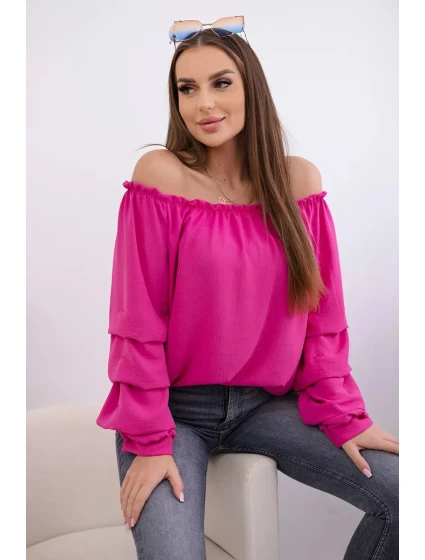 Španělská halenka s ozdobnými rukávy fuchsie Španělská halenka s ozdobnými rukávy fuchsie