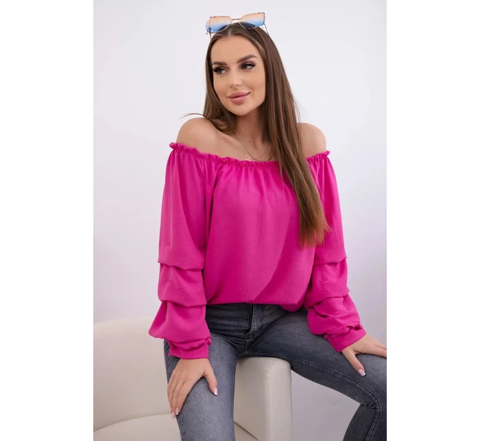 Španělská halenka s ozdobnými rukávy fuchsie Španělská halenka s ozdobnými rukávy fuchsie