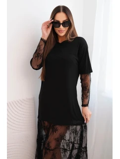 Dámské šaty s model 21755776 spodkem a rukávy černá - K-Fashion