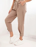 Kalhoty Summer Punto s zapínáním na nohavicích camelové