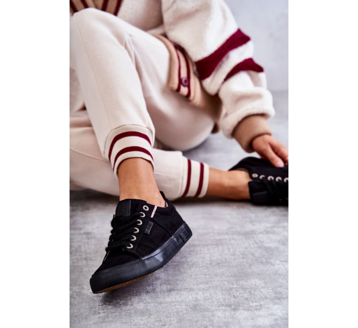 Dámské tenisky z nízkého materiálu Big Star KK274004 Černá Dámské tenisky z nízkého materiálu Big Star KK274004 Černá