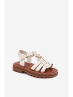 Dívčí sandály s ozdobným detailem béžové Serina Dívčí sandály s ozdobným detailem béžové Serina